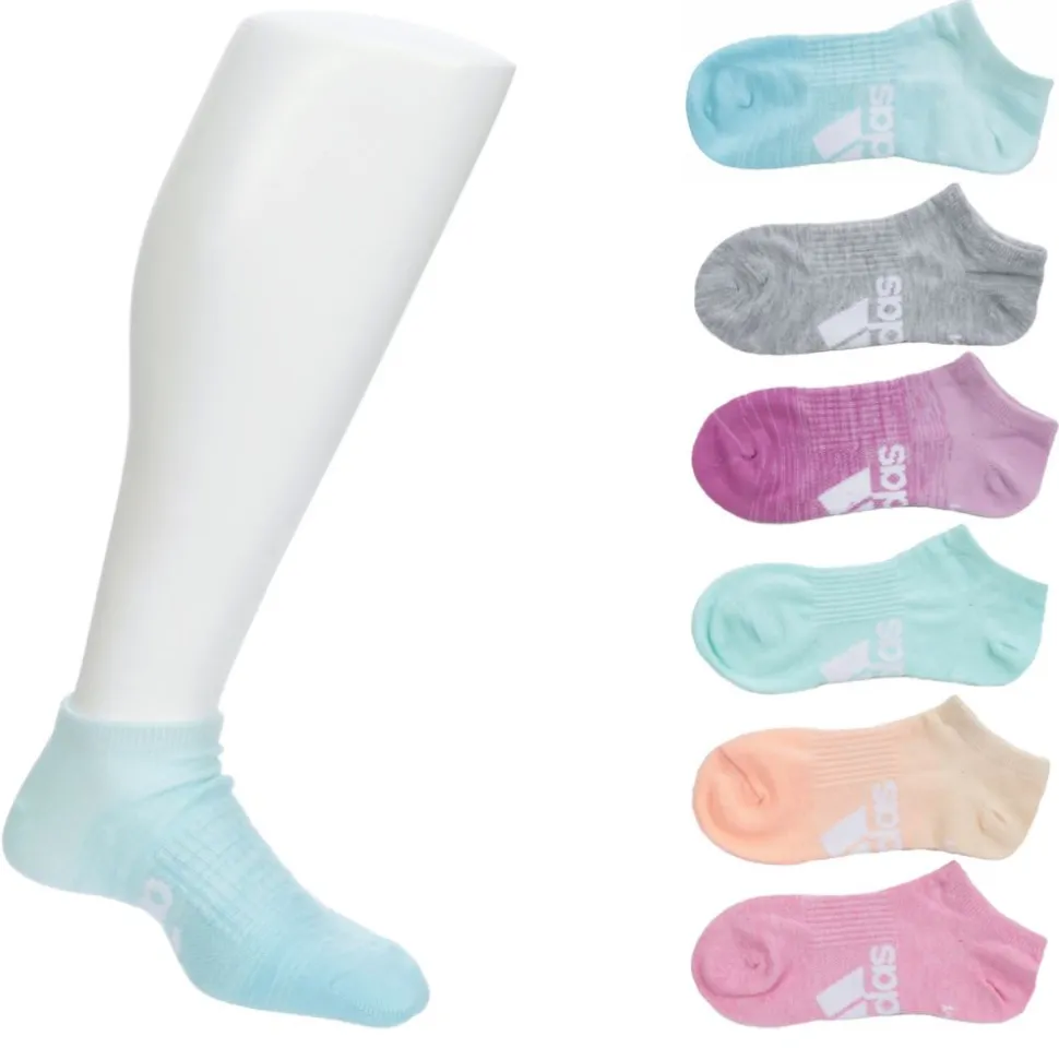 Adidas Girls Superlite Badge Of Sport 3 No Show Socks 6 Pairs