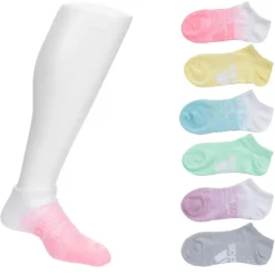 Adidas Girls Superlite Badge Of Sport No Show Socks 6 Pairs