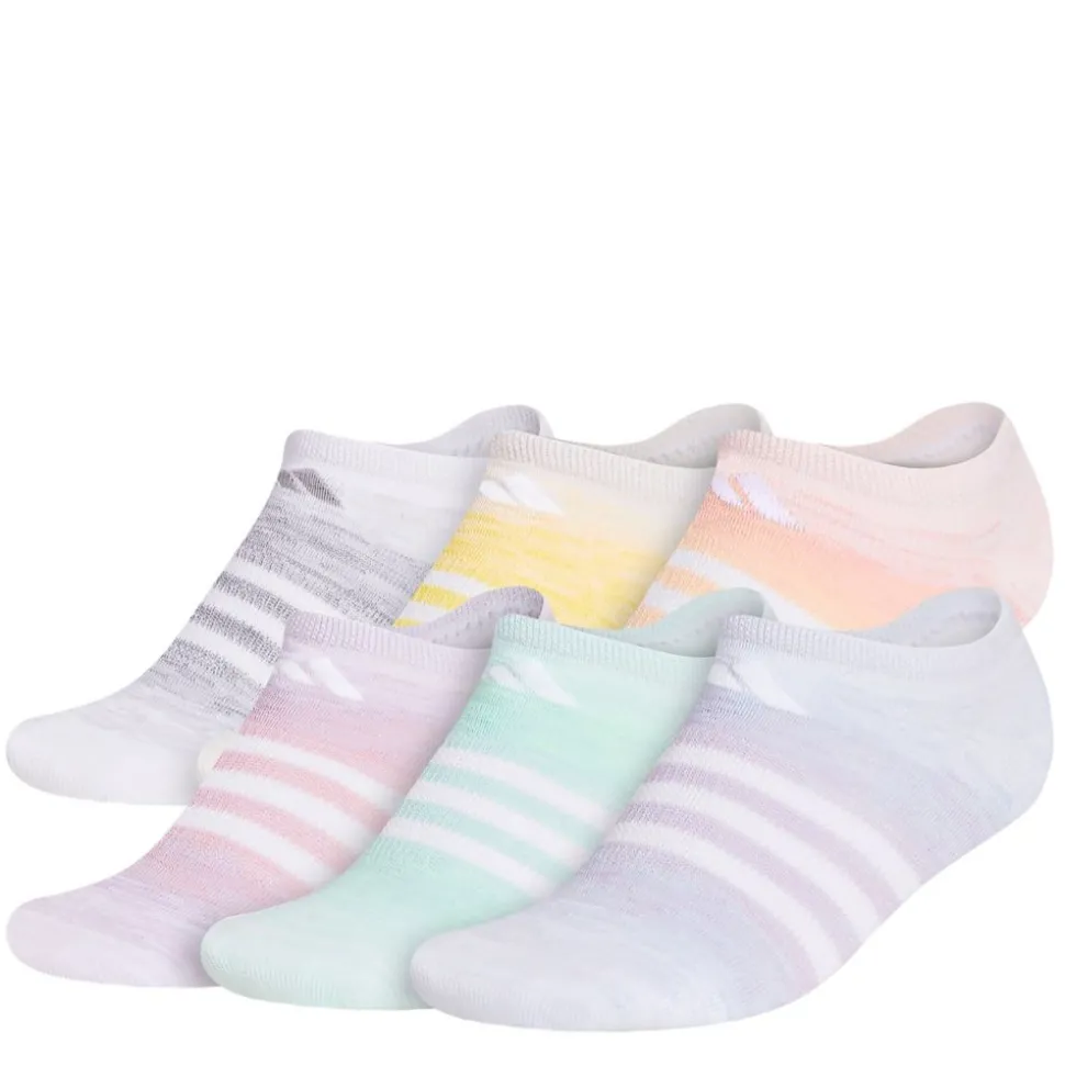 Adidas Girls Superlite Ombre No Show Socks 6 Pairs