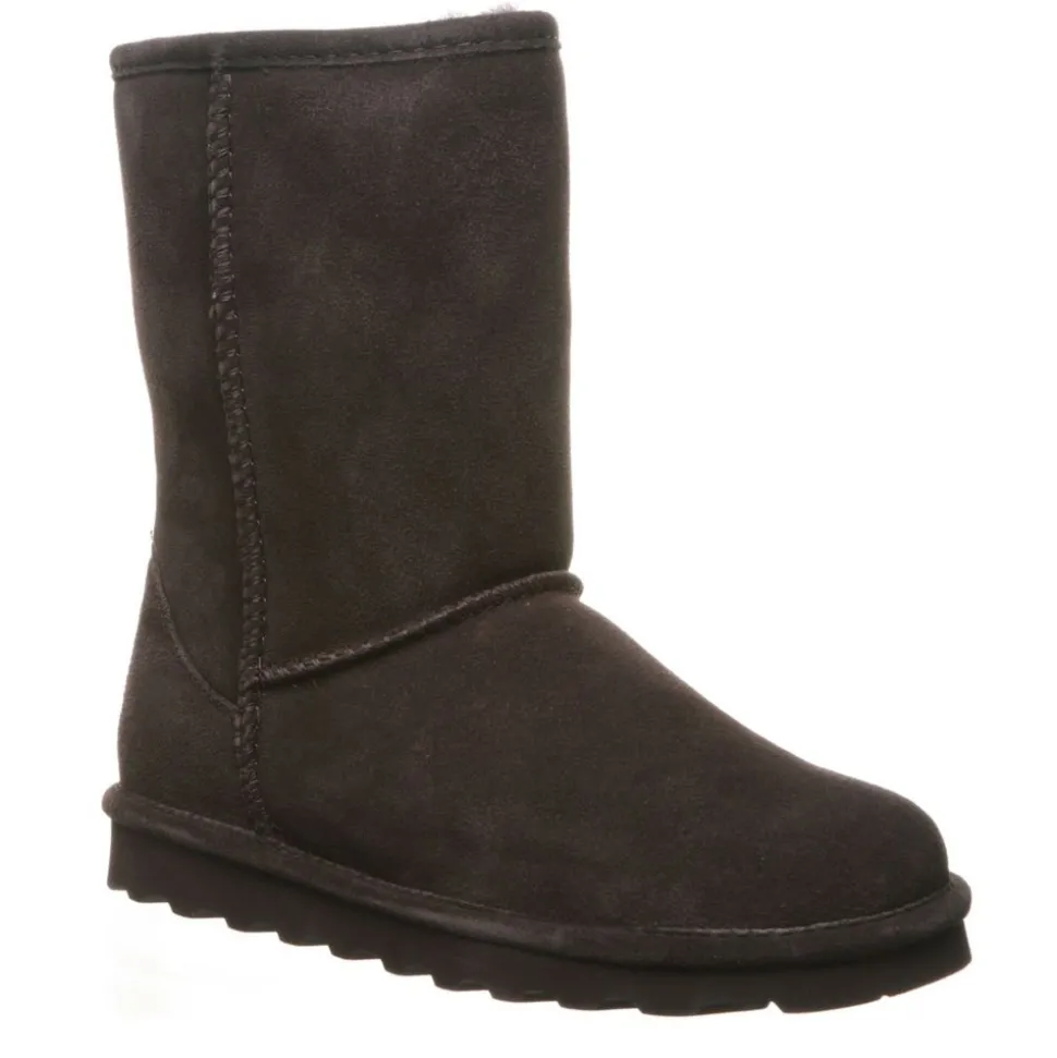 Bearpaw Womens Elle Short Wide Calf Fur Boot