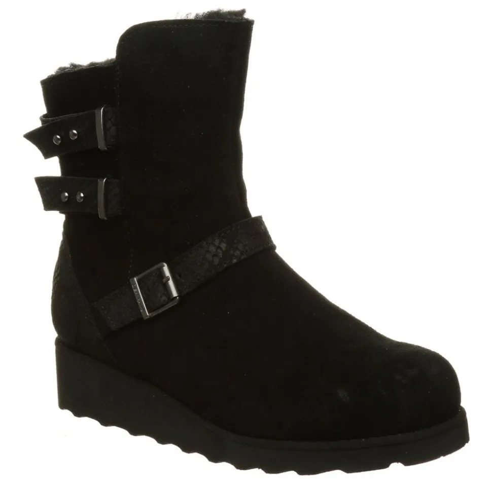 Bearpaw Womens Lucy Fur Wedge Boot