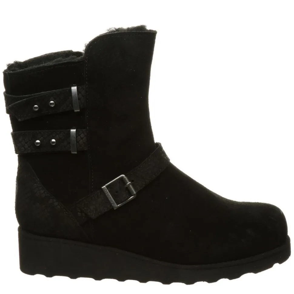 Bearpaw Womens Lucy Fur Wedge Boot