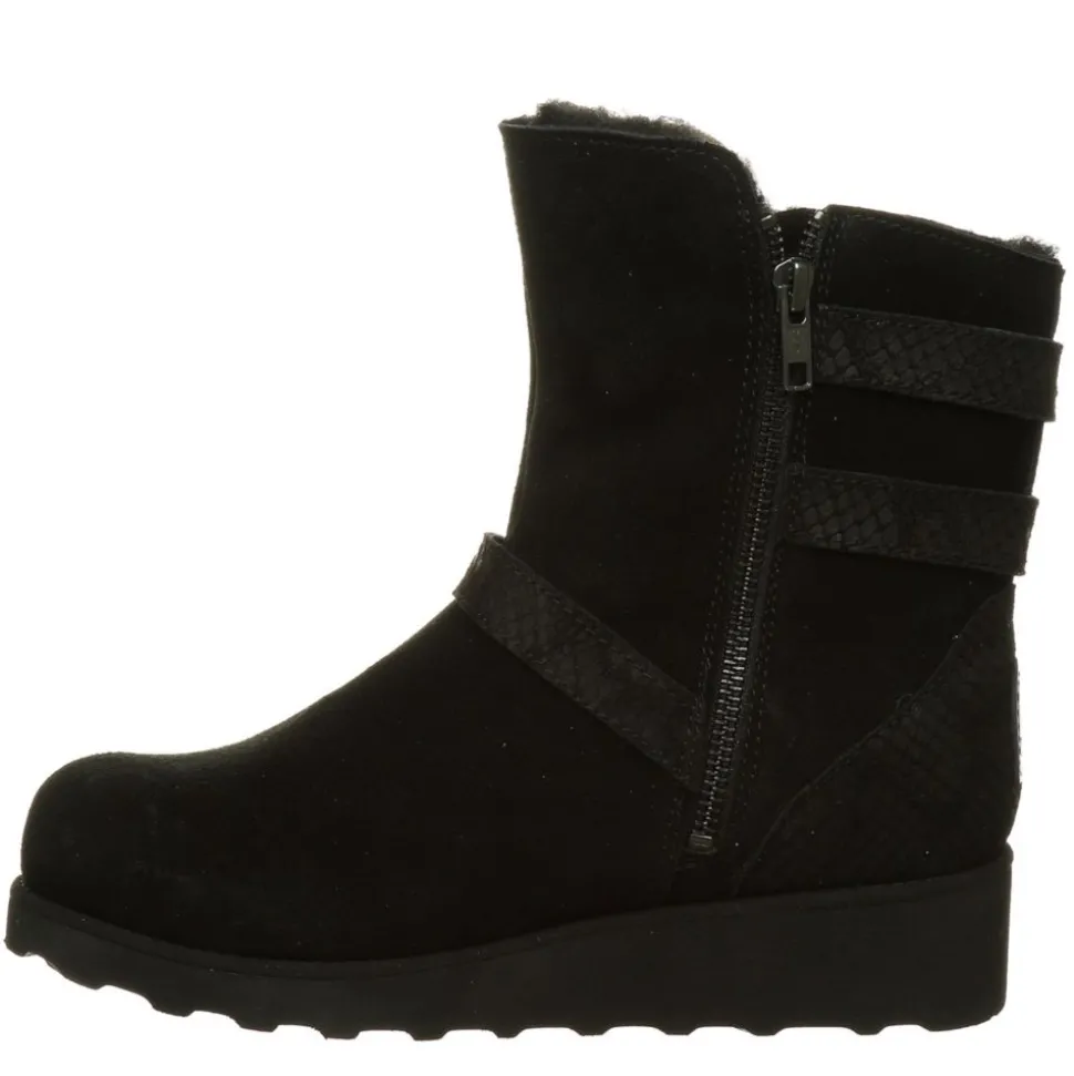 Bearpaw Womens Lucy Fur Wedge Boot
