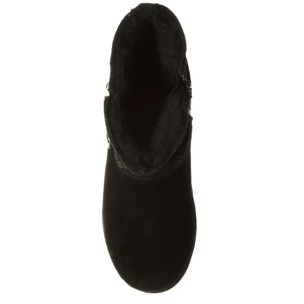 Bearpaw Womens Lucy Fur Wedge Boot