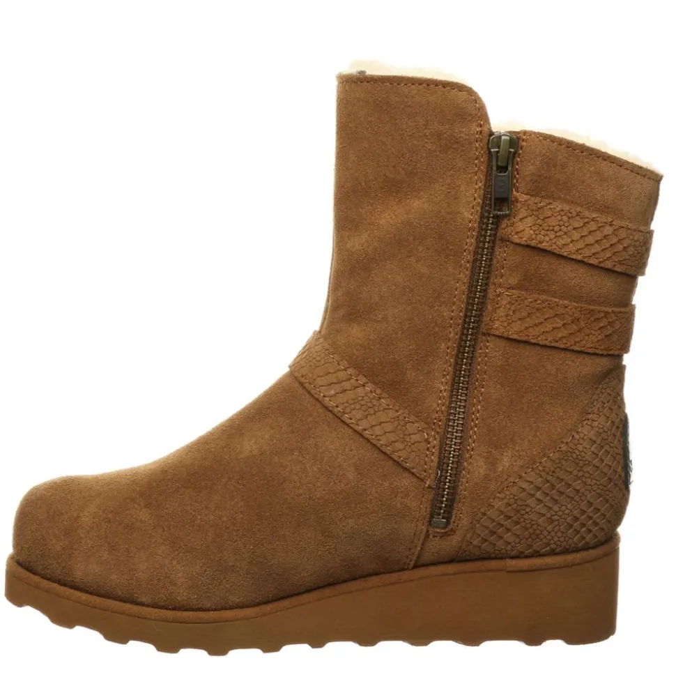 Bearpaw Womens Lucy Fur Wedge Boot
