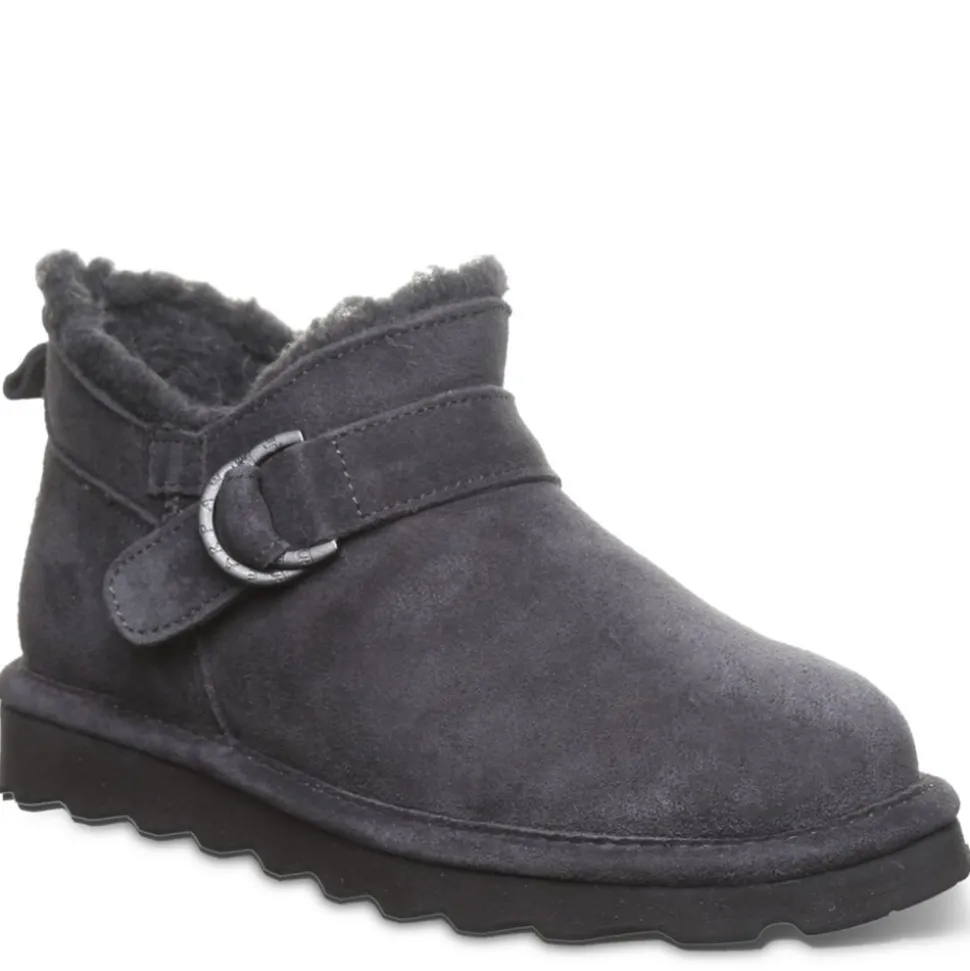 Bearpaw Womens Shorty Buckle Fur Boot