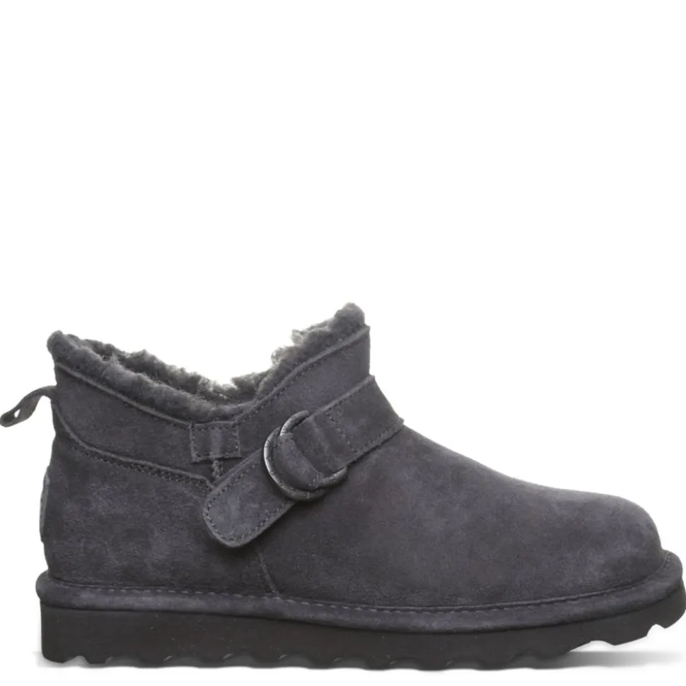 Bearpaw Womens Shorty Buckle Fur Boot