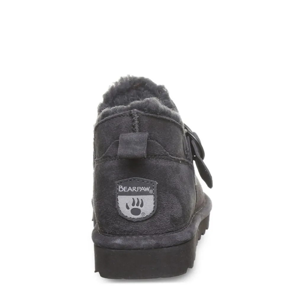 Bearpaw Womens Shorty Buckle Fur Boot