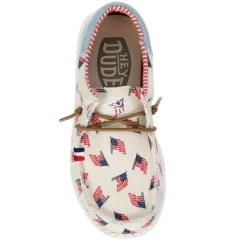 Heydude Boys Wally Youth Patriotic Slip On Sneaker