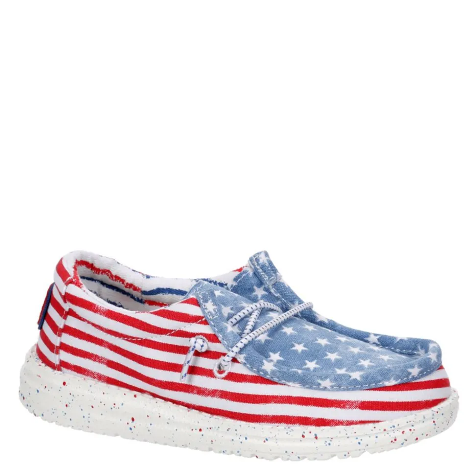 Heydude Boys Wally Youth Patriotic Slip On Sneaker