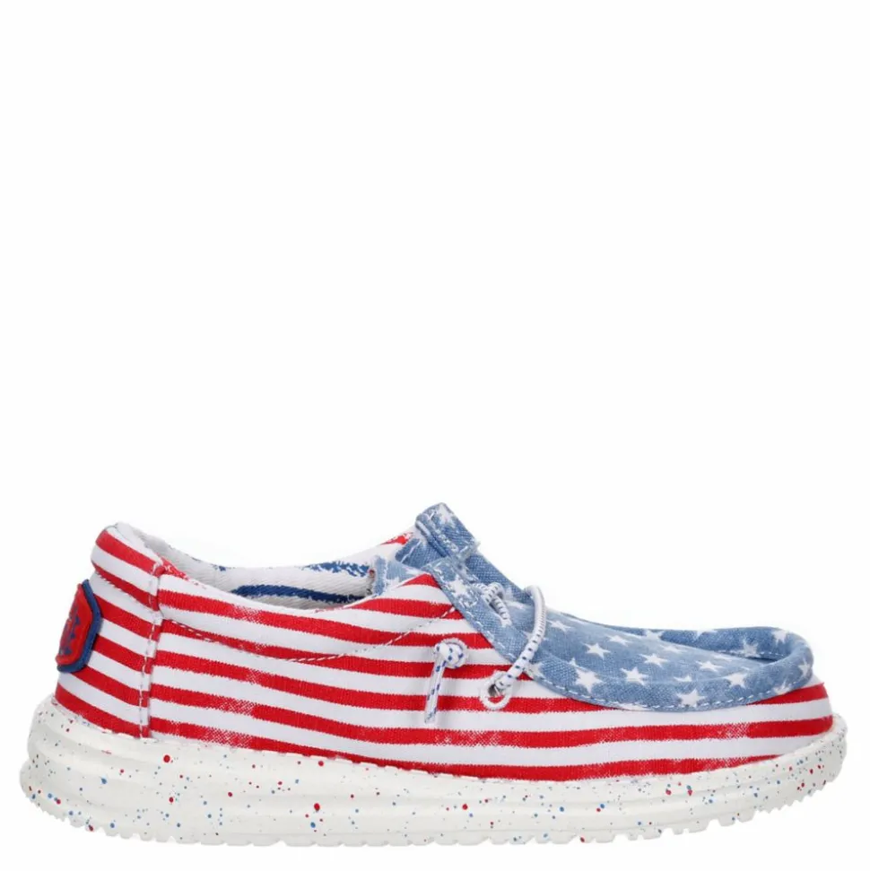 Heydude Boys Wally Youth Patriotic Slip On Sneaker