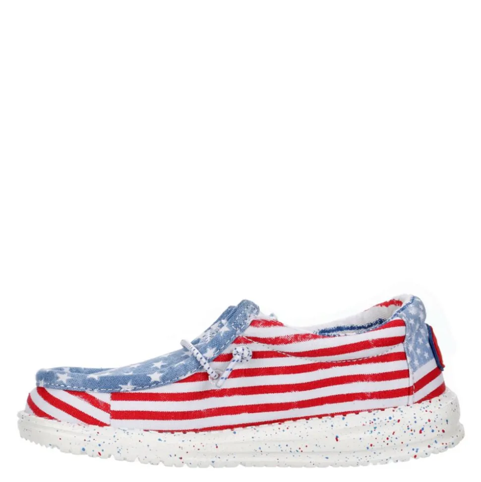 Heydude Boys Wally Youth Patriotic Slip On Sneaker