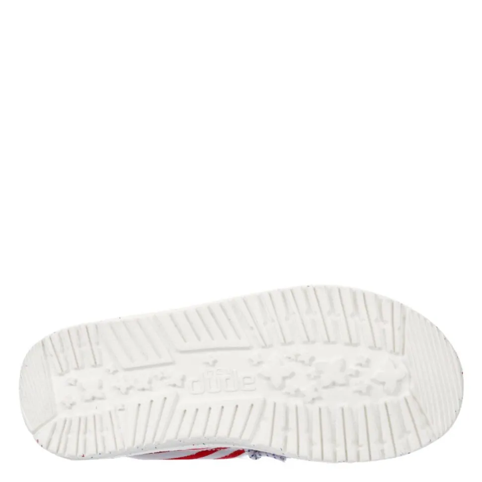 Heydude Boys Wally Youth Patriotic Slip On Sneaker