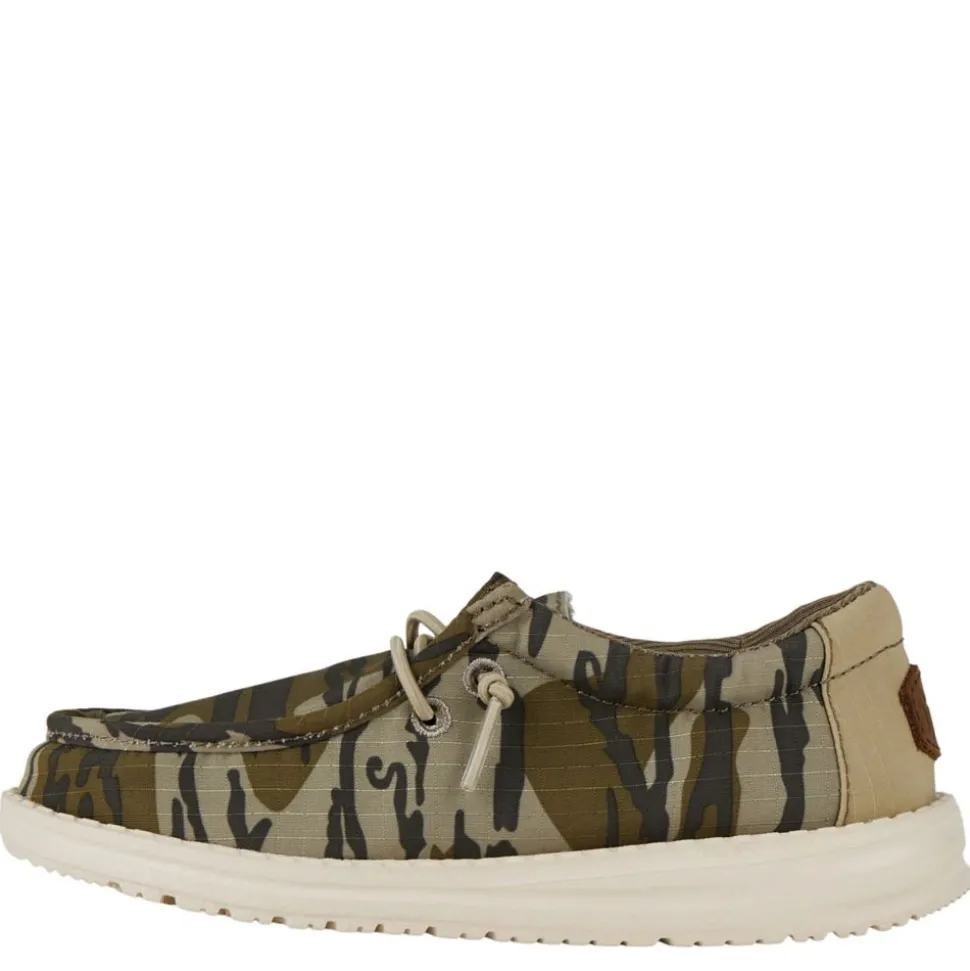 Heydude Boys Wally Youth Mossy Oak Slip On Sneaker