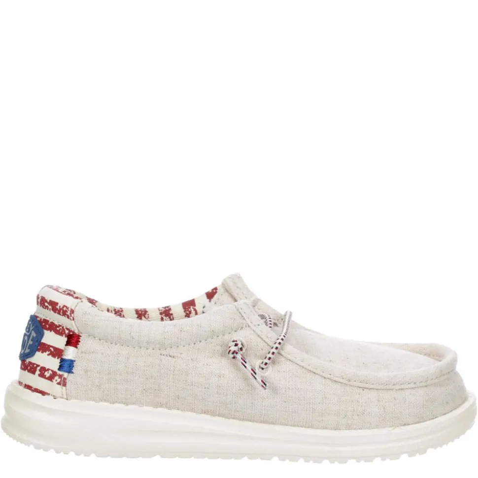 Heydude Boys Wally Youth Patriotic Slip On Sneaker