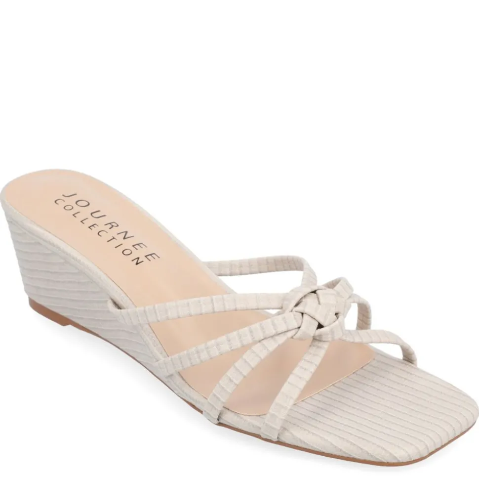 Journee Collection Womens Blayke Wedge Slip On Sandal