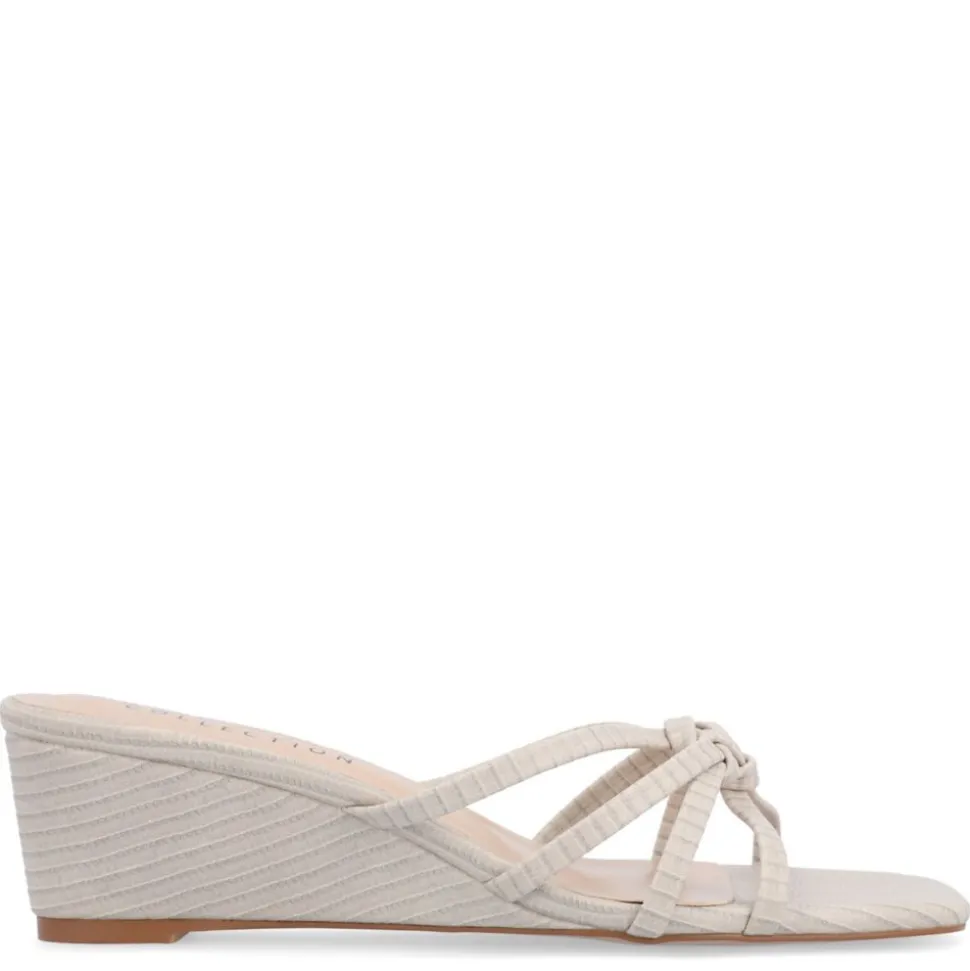 Journee Collection Womens Blayke Wedge Slip On Sandal