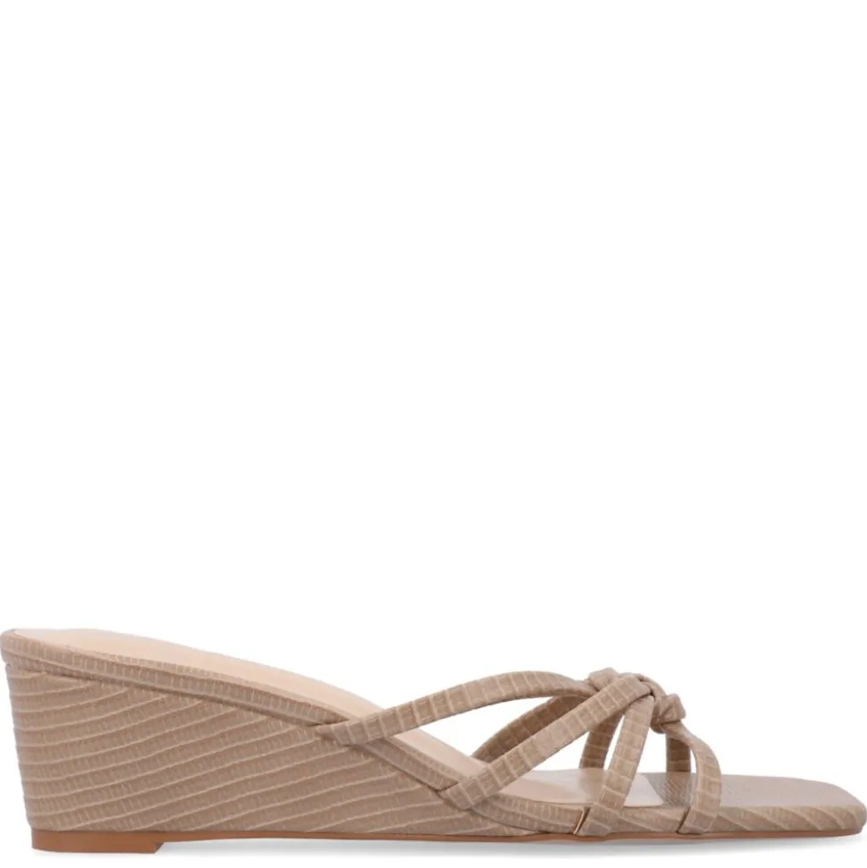 Journee Collection Womens Blayke Wedge Slip On Sandal