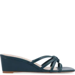 Journee Collection Womens Blayke Wedge Slip On Sandal