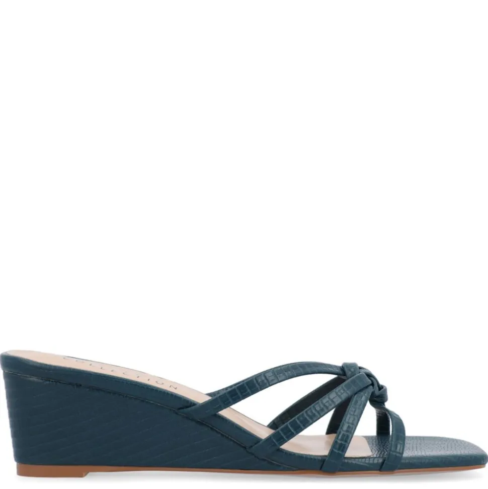 Journee Collection Womens Blayke Wedge Slip On Sandal