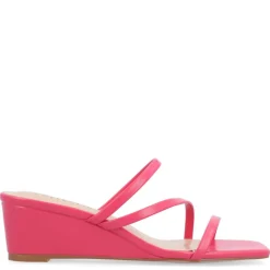Journee Collection Womens Takarah Wedge Slip On Sandal