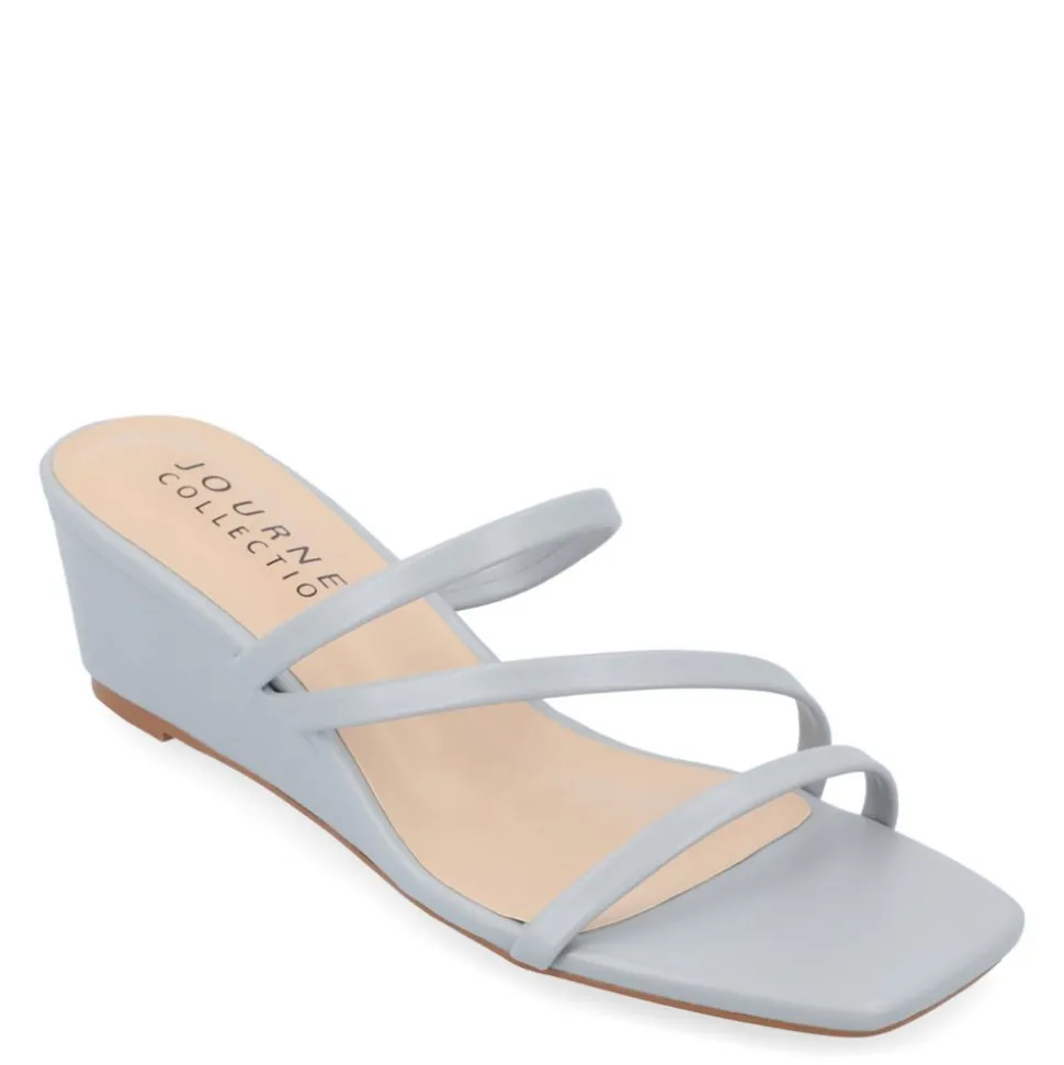 Journee Collection Womens Takarah Wedge Slip On Sandal