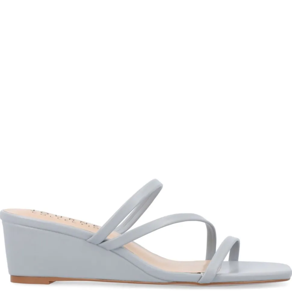Journee Collection Womens Takarah Wedge Slip On Sandal