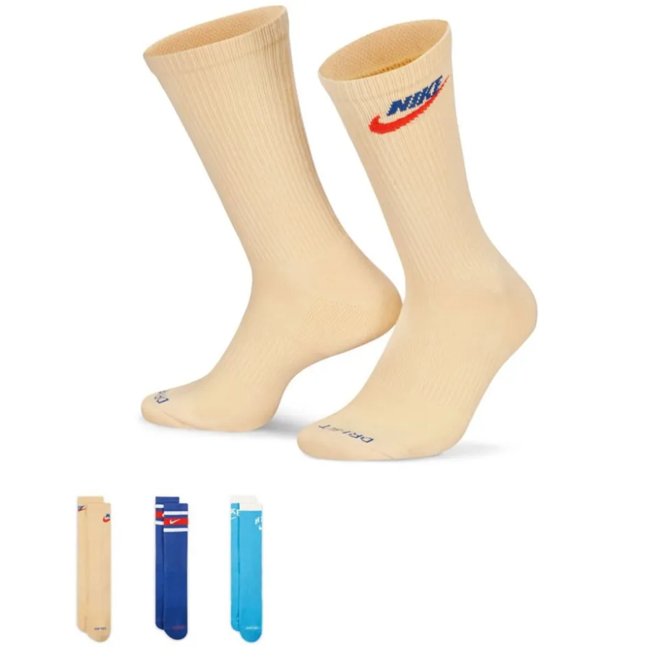 Nike Boys Retro Graphic Crew Socks 3 Pairs