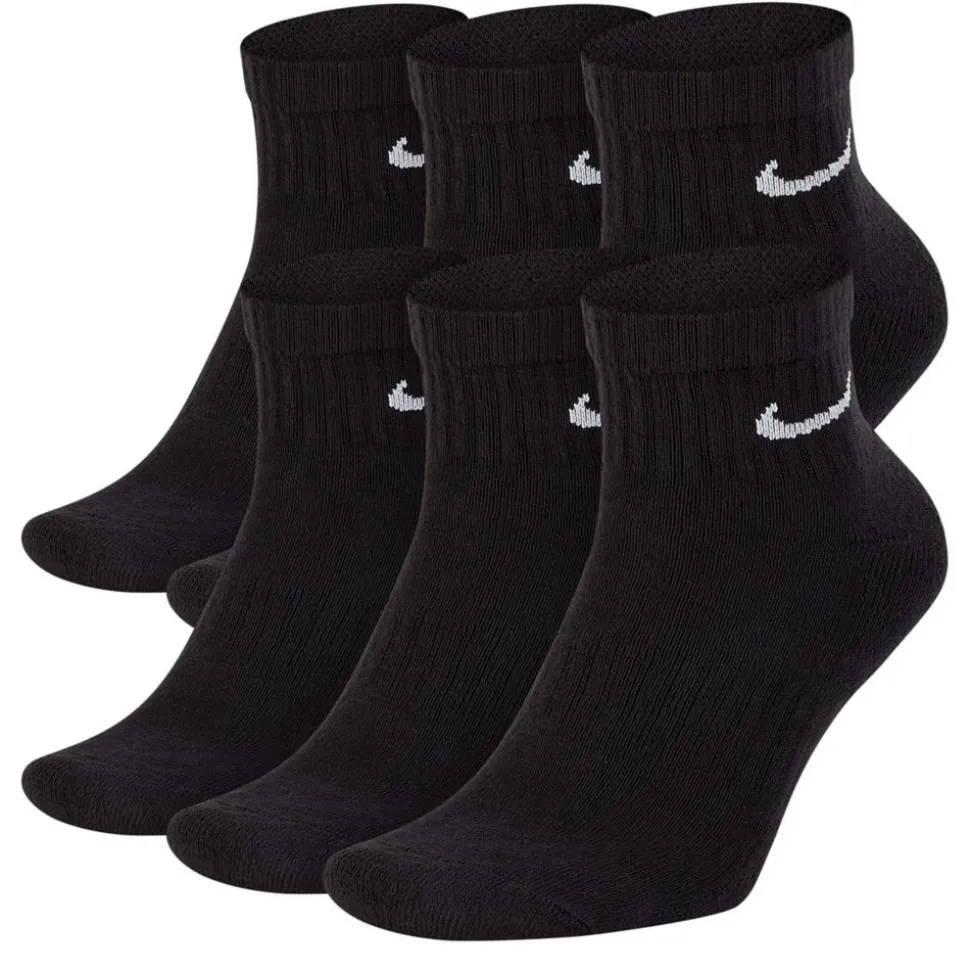 Nike Boys Small Everyday Cushion Quarter Socks 6 Pairs