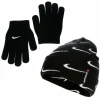 Nike Boys Swoosh All Over Print Roll Cuff Beanie Set