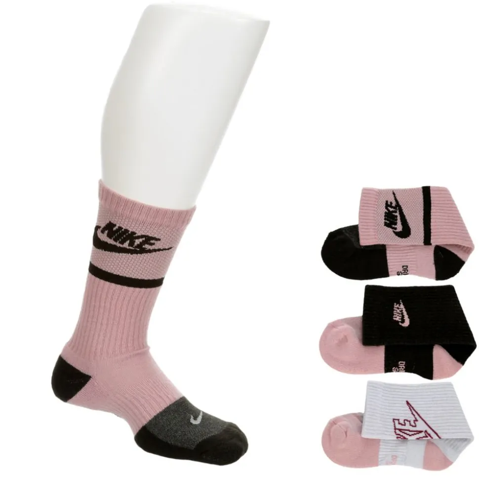 Nike Girls Graphic Crew Socks 3 Pairs