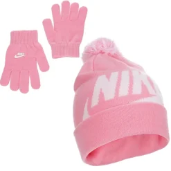 Nike Girls Swoosh Pom Beanie Set