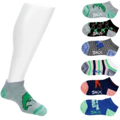 Skechers Boys Low Cut Dinosaur Socks 6 Pairs