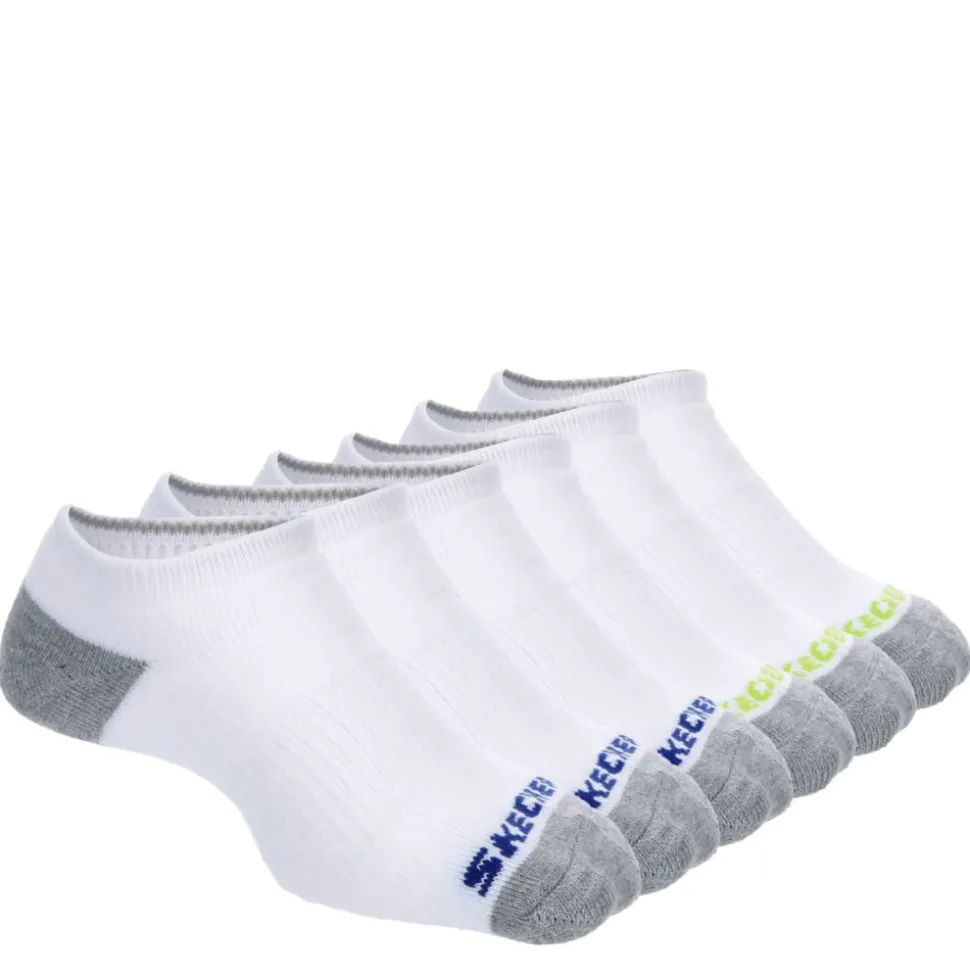 Skechers Boys No Show Full Terry Socks 6 Pairs