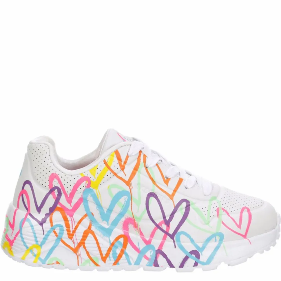 Skechers Girls Little-Big Kid Uno Lite James Gold Crown Sneaker