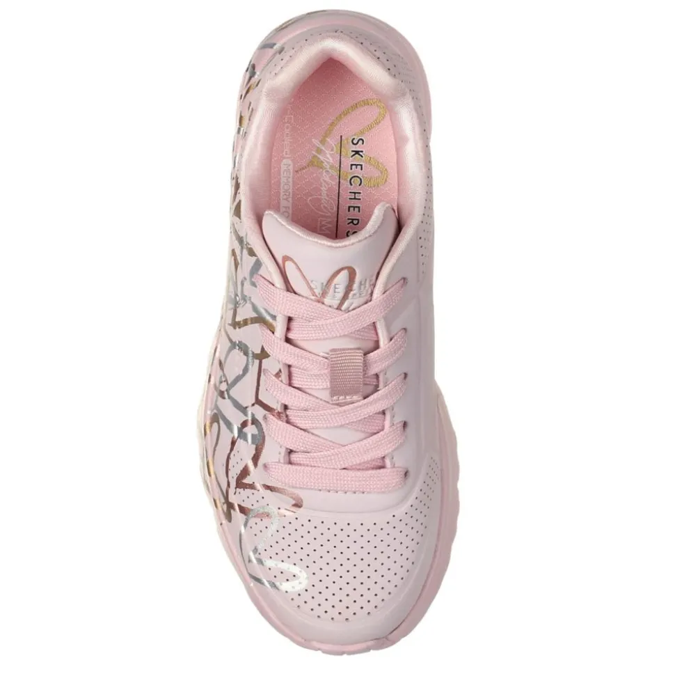 Skechers Girls Little-Big Kid Uno Lite James Gold Crown Sneaker