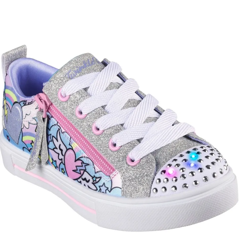 Skechers Girls Twinkle Sparks Flying Hearts Light Up Sneaker