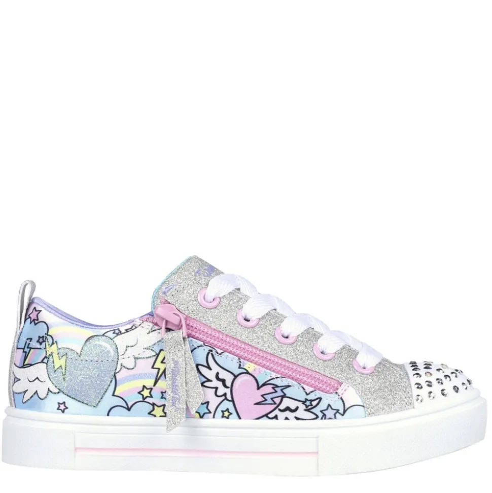 Skechers Girls Twinkle Sparks Flying Hearts Light Up Sneaker