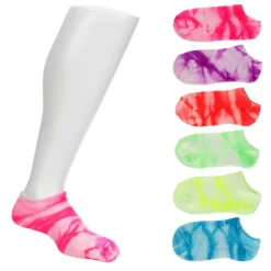 Sof Sole Girls No Show Tie Dye Socks 6 Pairs