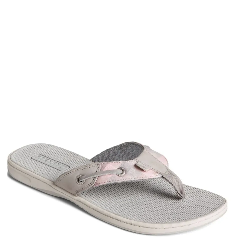 Sperry Womens Seafish Gingham Flip Flop Sandal