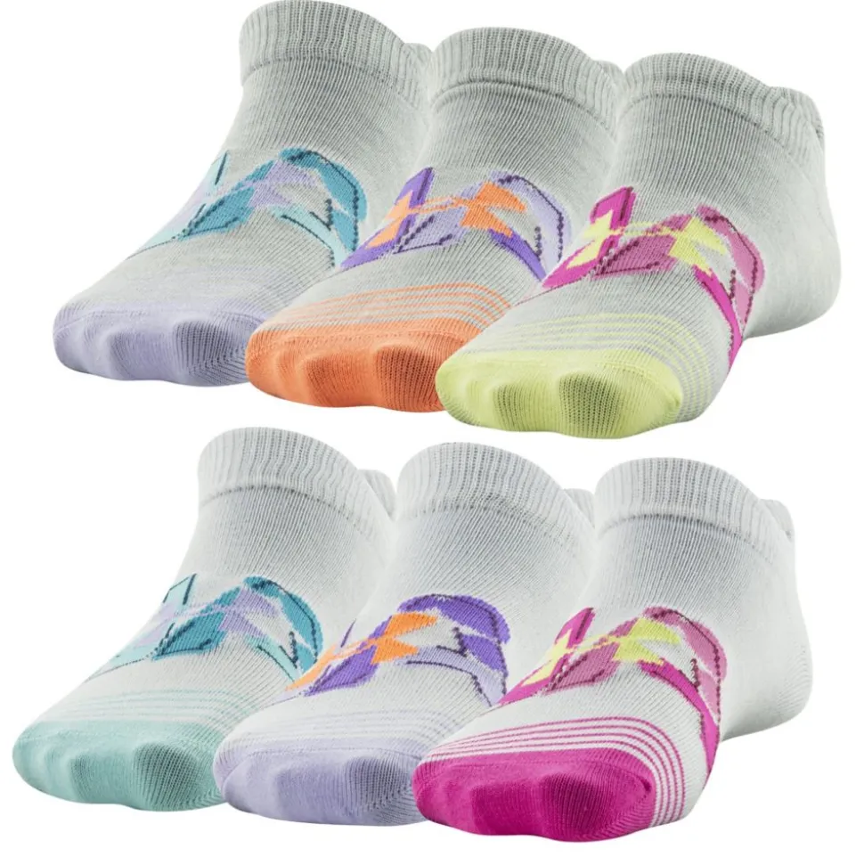 Under Armour Girls Essential No Show Socks 6 Pairs