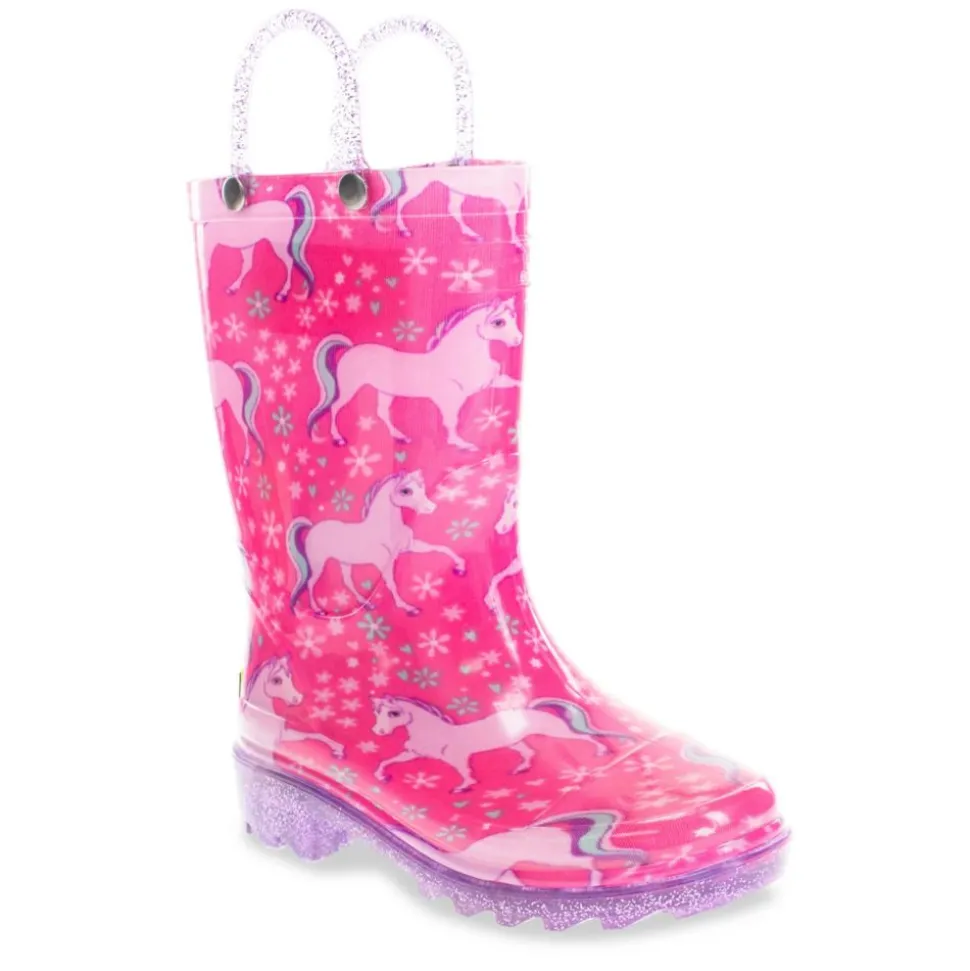 Western Chief Girls Gallop Girl Lighted Rain Boot