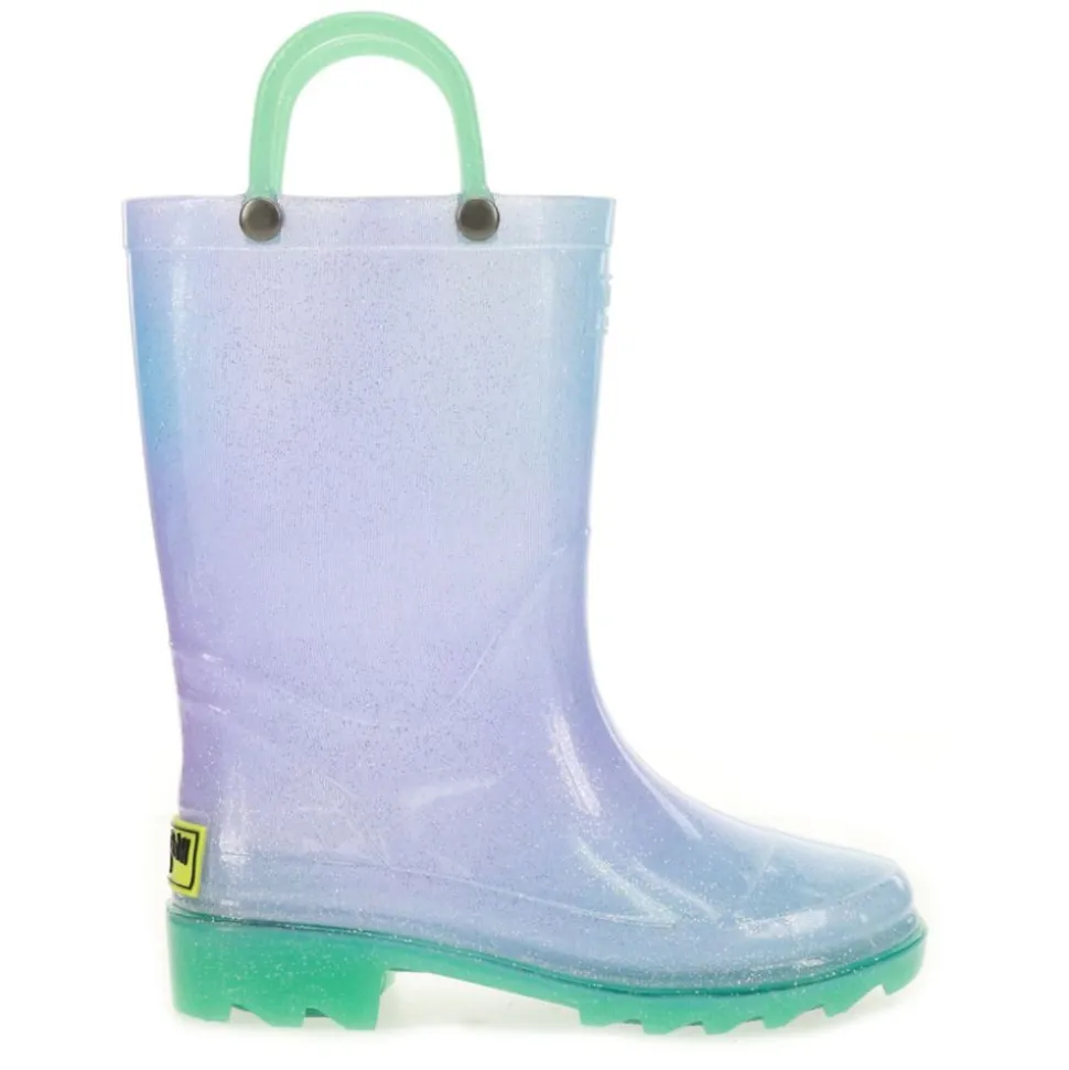 Western Chief Girls Glitter Ombre Lighted Rain Boot