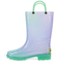 Western Chief Girls Glitter Ombre Lighted Rain Boot