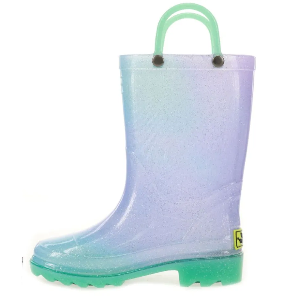 Western Chief Girls Glitter Ombre Lighted Rain Boot